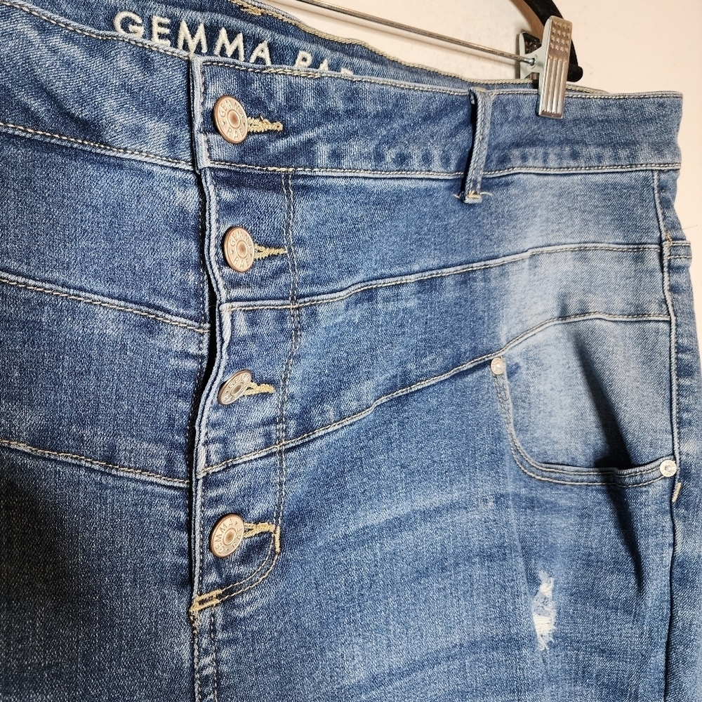 Gemma Rae Stretch Denim Highrise Distressed Jeans Women's Plus Size 24W - Picture 11 of 16